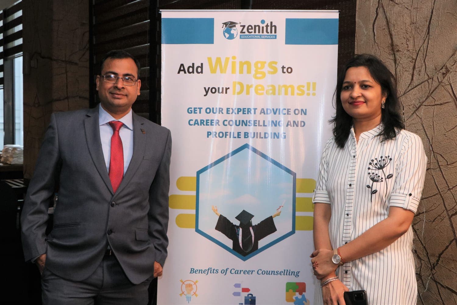 Prashant Maheshwari and Dr. Namrata Maheshwari, founders of Zenith Educational Services