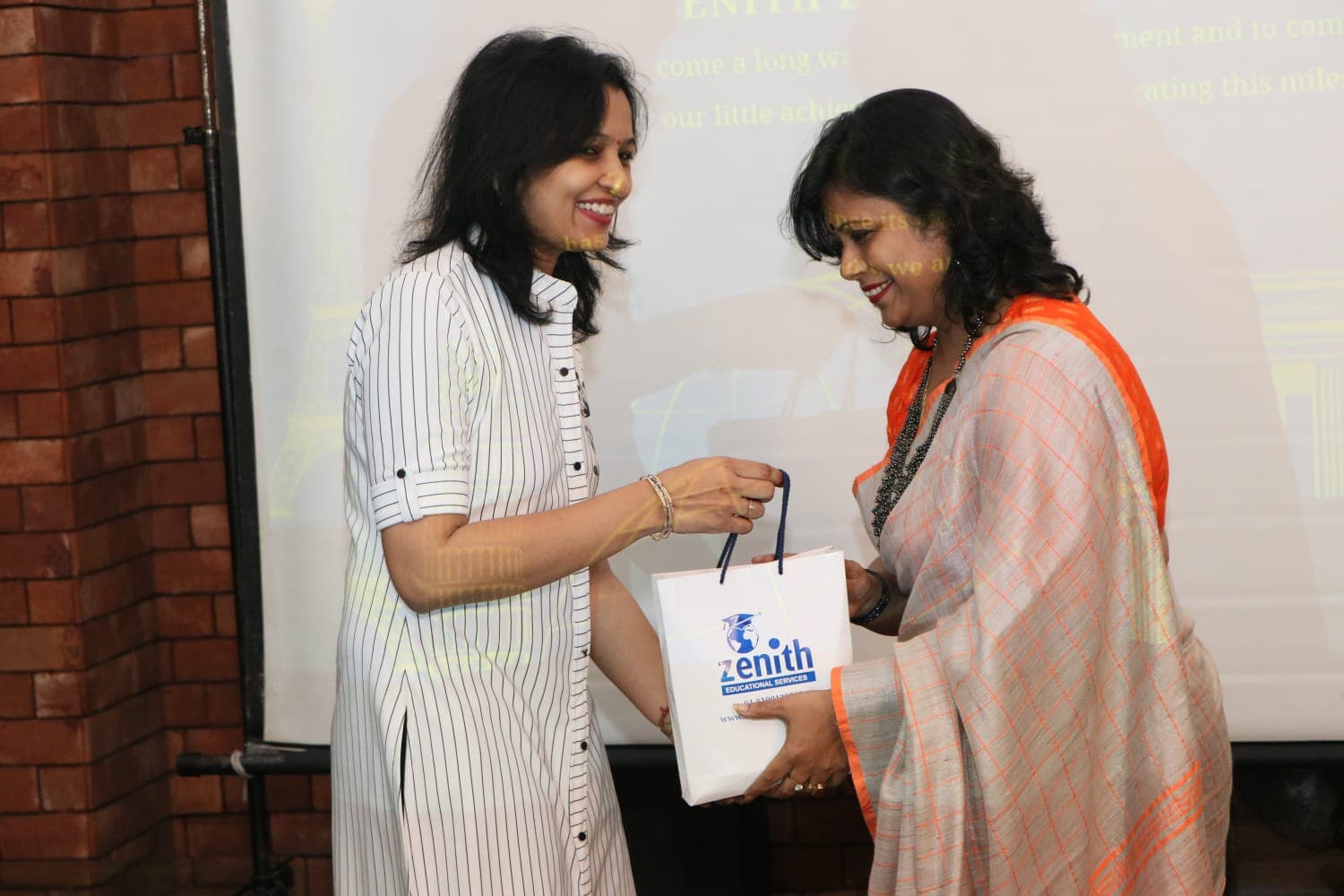 Felicitation at a Zenith Educational Services event